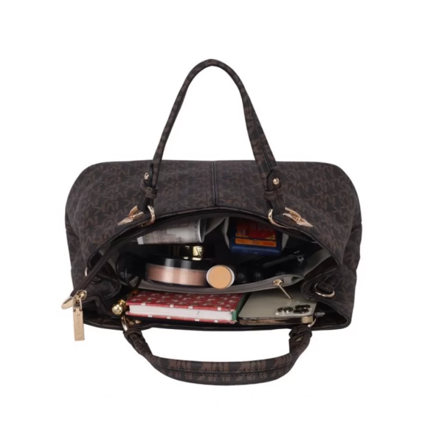 Generic Women's Faux Leather Printed Handheld Bag (Brown) - Image 2