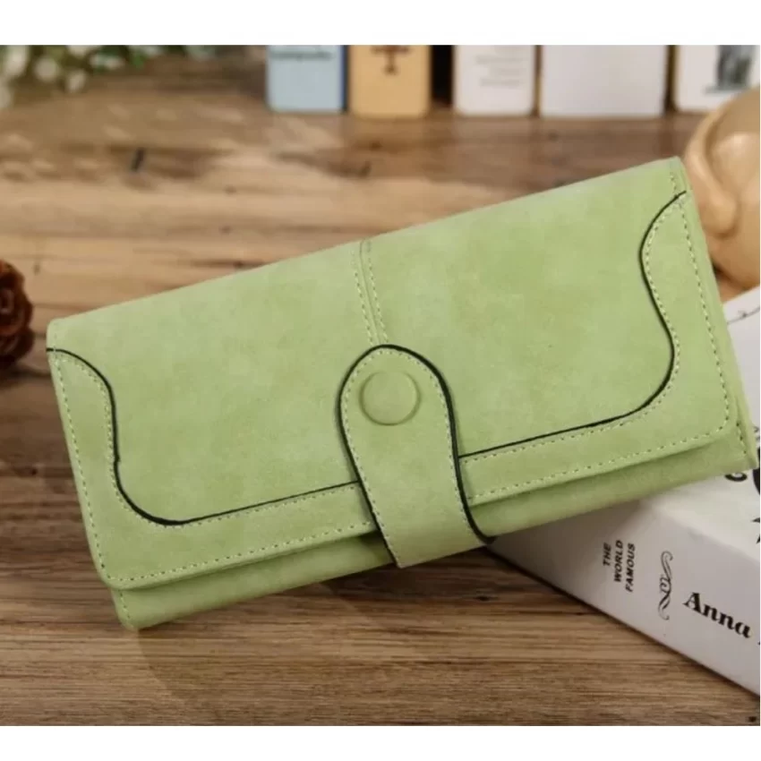 Generic Women's Faux Leather Medium Snap Button Wallet (Green) - Image 4