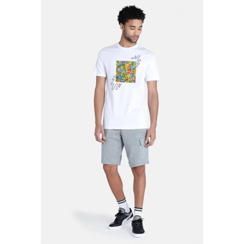 Generic Men's Casual Half sleeve Printed Polyester Crew Neck T-shirt (White) - Image 2