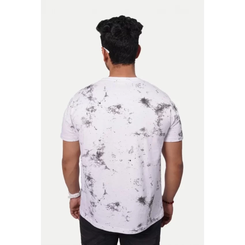 Generic Men's Casual Half sleeve Printed Cotton Crew Neck T-shirt (White) - Image 2