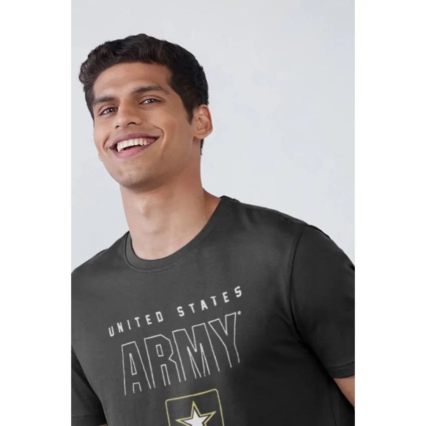Generic Men's Casual Half sleeve Printed Cotton Crew Neck T-shirt (Black) - Image 3