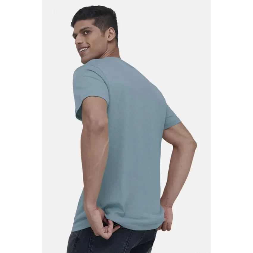 Generic Men's Casual Half sleeve Digital Printed Cotton Crew Neck T-shirt (Teal) - Image 2