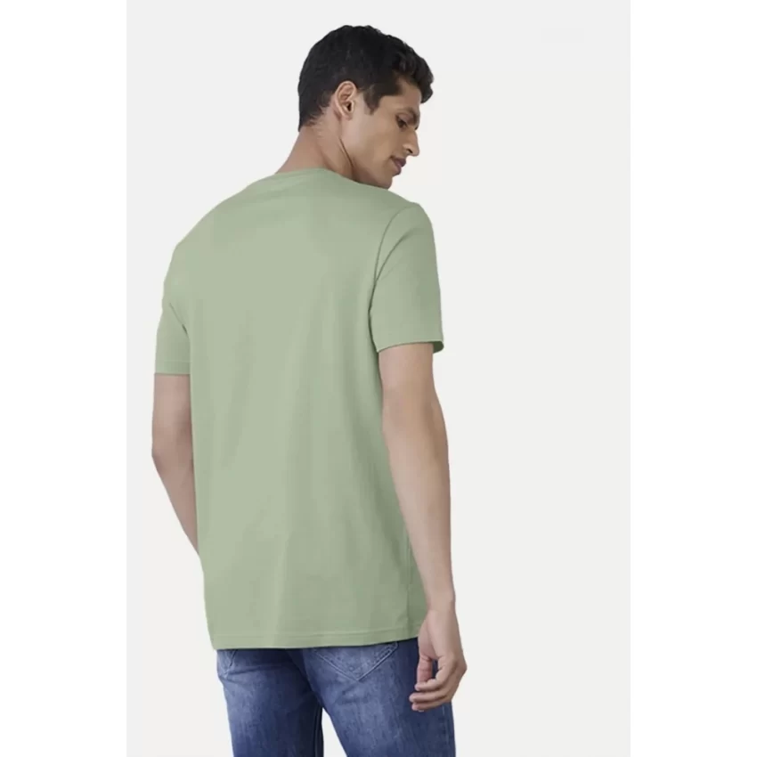 Generic Men's Casual Half sleeve Digital Printed Cotton Crew Neck T-shirt (Pista) - Image 2