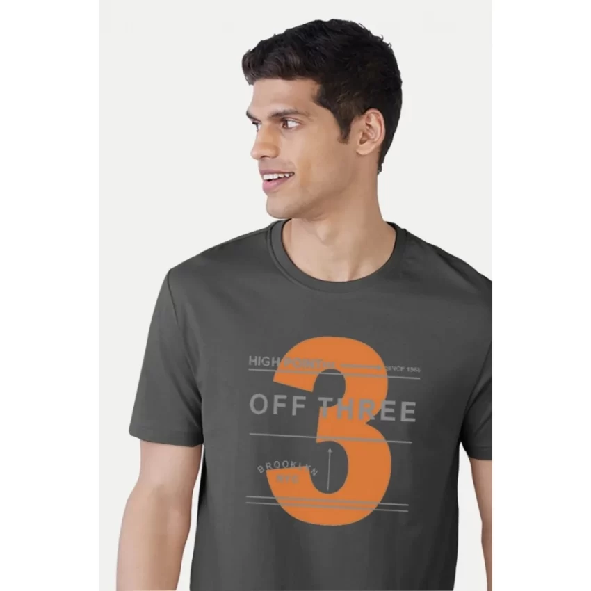 Generic Men's Casual Half sleeve Printed Cotton Crew Neck T-shirt (Black) - Image 5