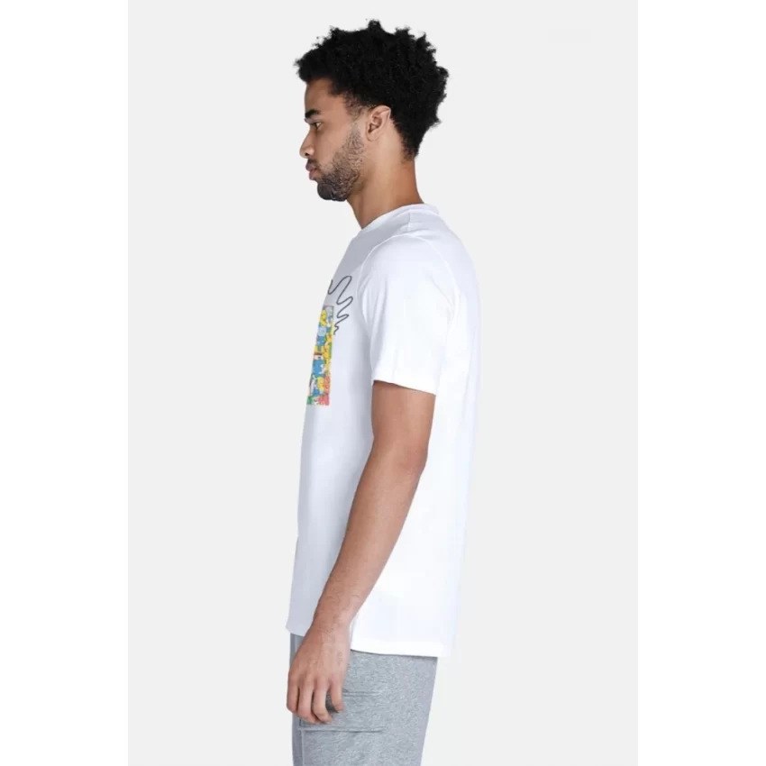 Generic Men's Casual Half sleeve Printed Polyester Crew Neck T-shirt (White) - Image 6