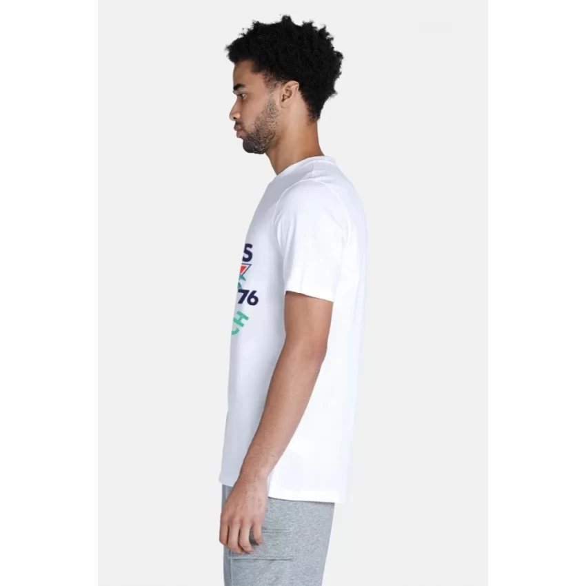 Generic Men's Casual Half sleeve Printed Polyester Crew Neck T-shirt (White) - Image 6