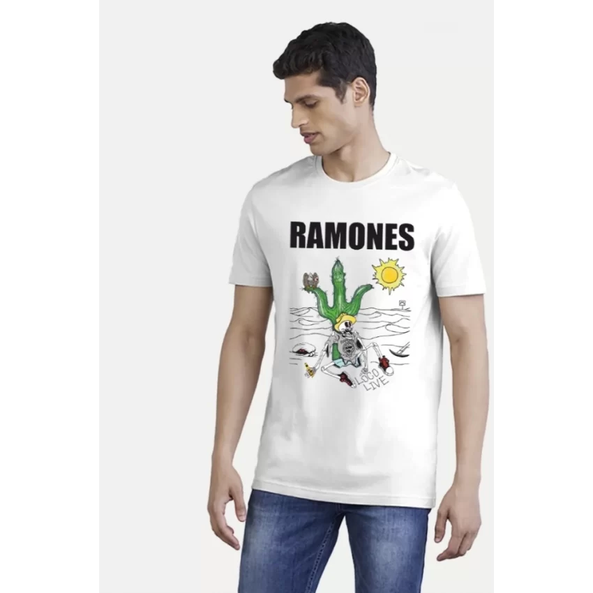 Generic Men's Casual Half sleeve Printed Polyester Crew Neck T-shirt (White) - Image 3
