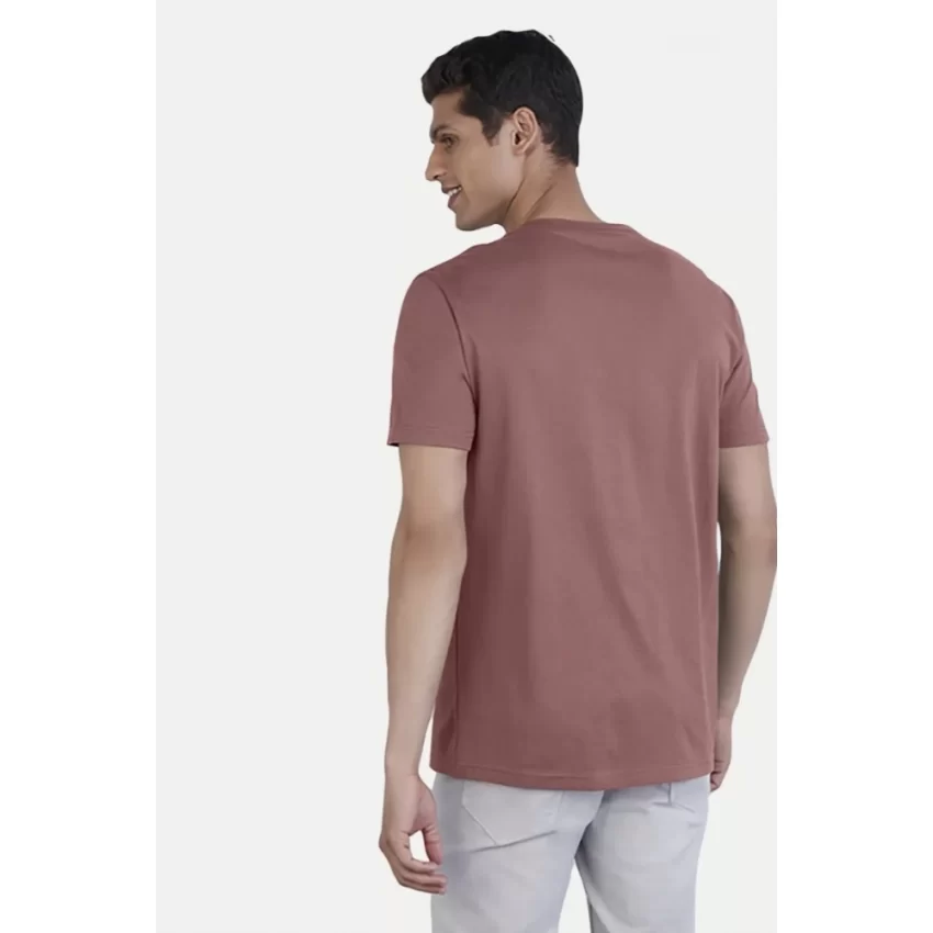 Generic Men's Casual Half sleeve Printed Cotton Crew Neck T-shirt (Pink) - Image 2