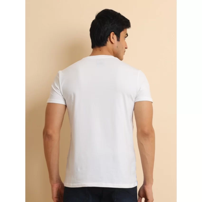 Generic Men's Casual Cotton Printed Round Neck Half Sleeve T-Shirt (Blue) - Image 2