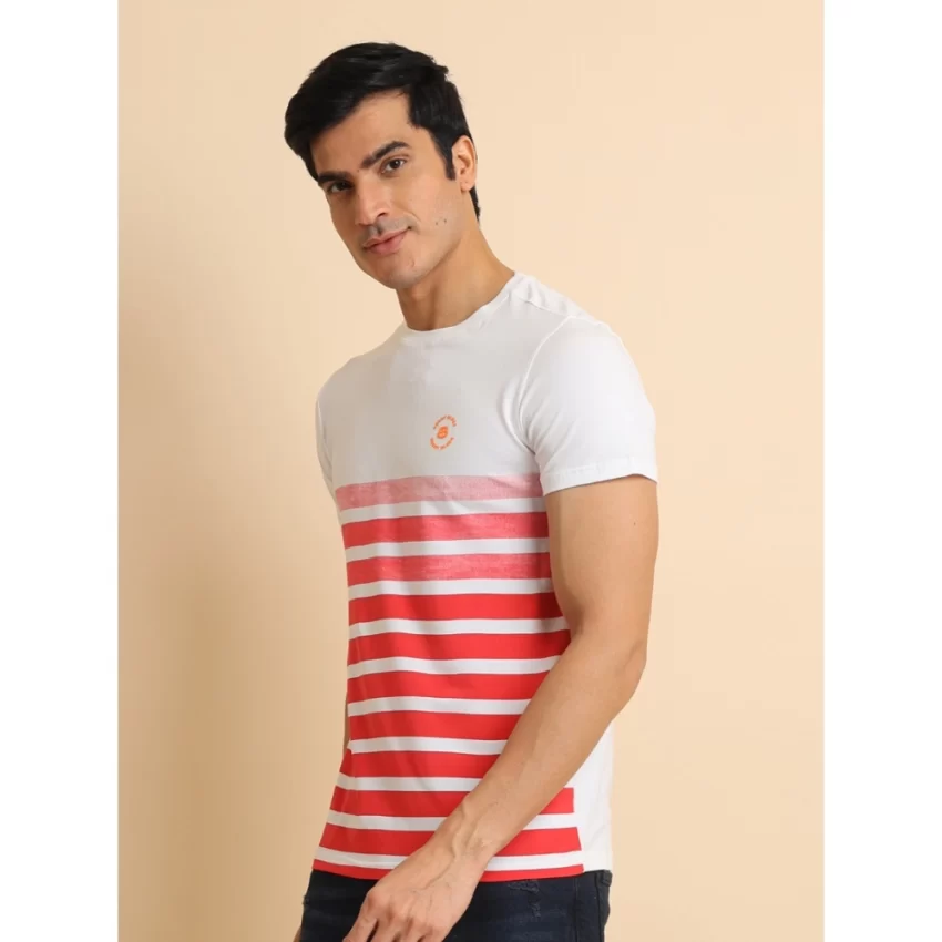 Generic Men's Casual Cotton Printed Round Neck Half Sleeve T-Shirt (Red) - Image 4