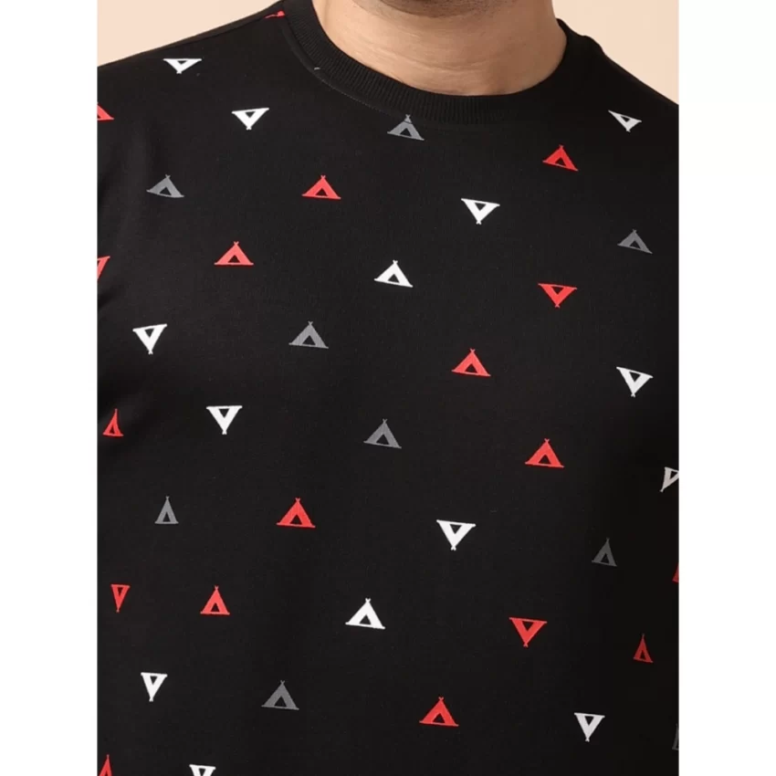 Generic Men's Casual Cotton Printed Round Neck Full Sleeve Sweat Shirt (Black) - Image 6