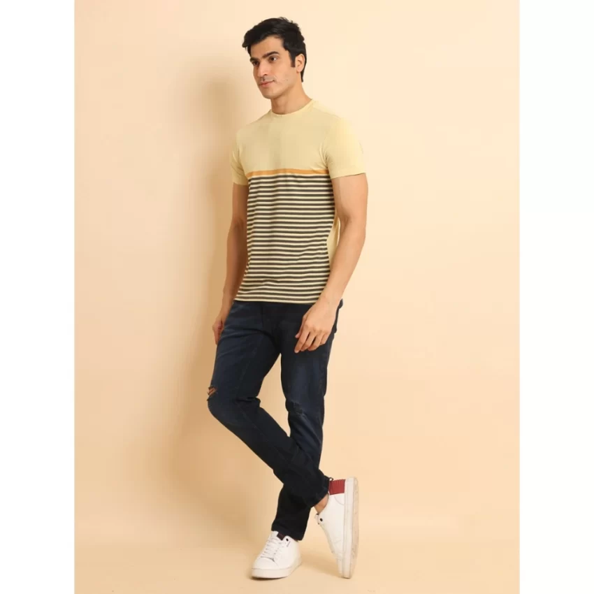 Generic Men's Casual Cotton Printed Round Neck Half Sleeve T-Shirt (Brown) - Image 7