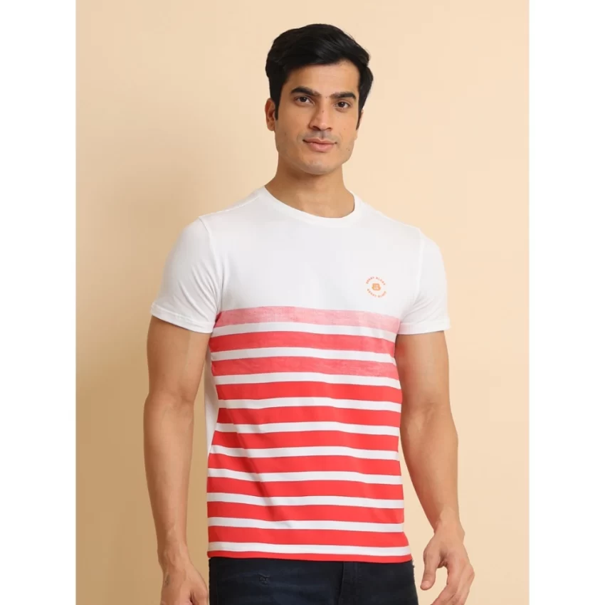 Generic Men's Casual Cotton Printed Round Neck Half Sleeve T-Shirt (Red) - Image 3