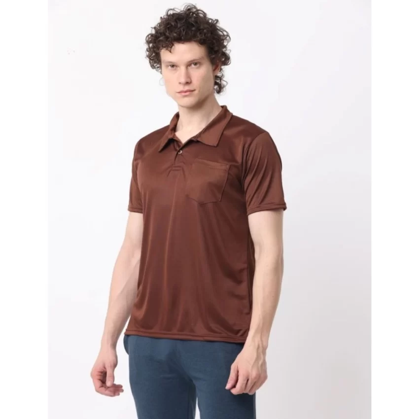 Generic Pack of 2 Men's Casual Cotton Blend Solid Short Sleeve Tshirts (Multicolor) - Image 4