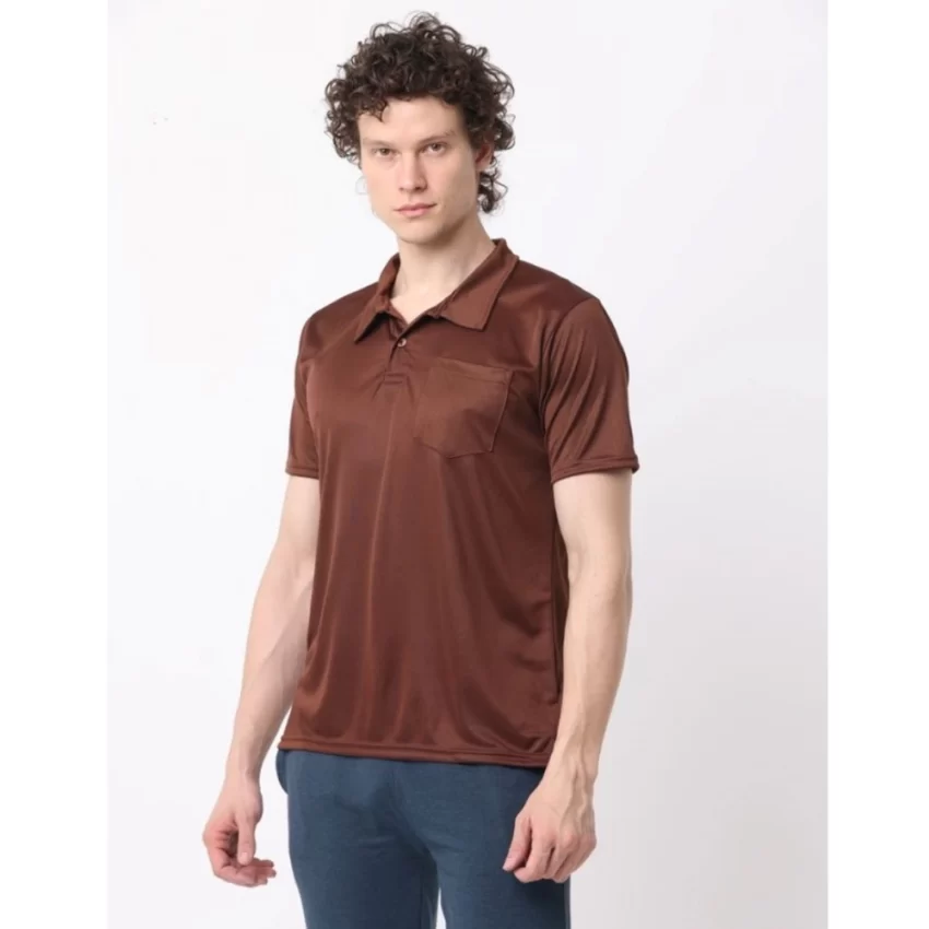 Generic Pack of 2 Men's Casual Cotton Blend Solid Short Sleeve Tshirts (Multicolor) - Image 2