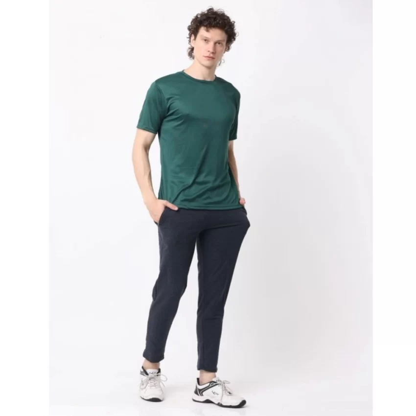 Generic Pack of 2 Men's Casual Polyester Blend Solid Short Sleeve Tshirts (Multicolor) - Image 4