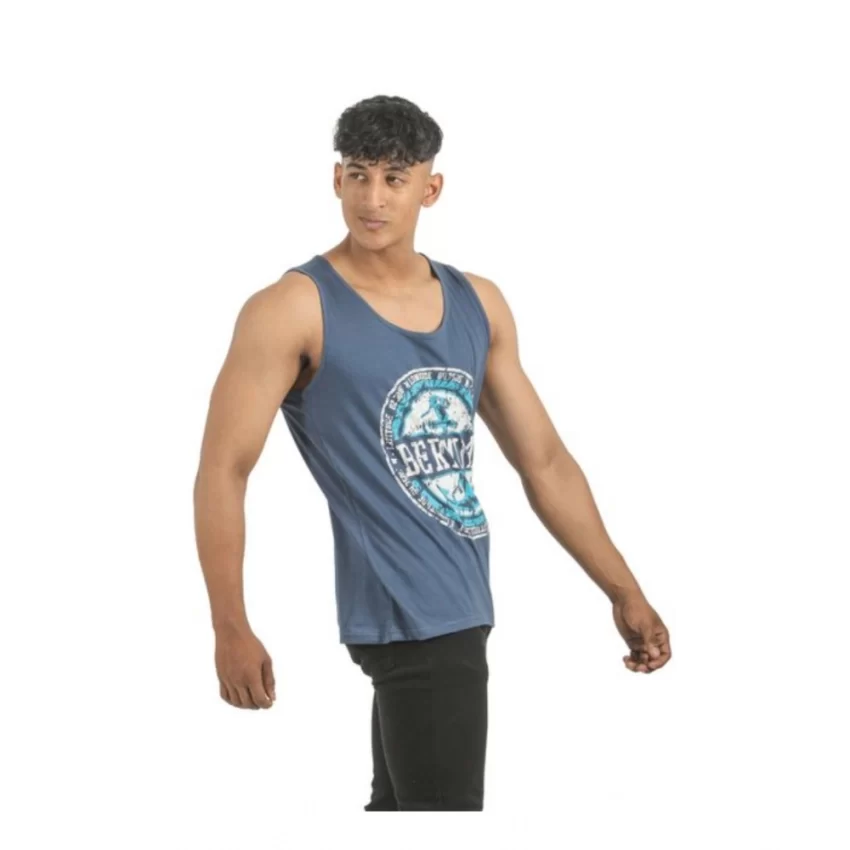 Generic Pack of 2 Men's Casual Cotton Printed Sleeveless Sleeve Tshirts (Multicolor) - Image 4