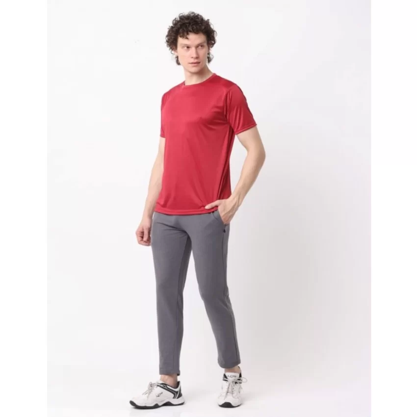 Generic Pack of 2 Men's Casual Polyester Blend Solid Short Sleeve Tshirts (Multicolor) - Image 5